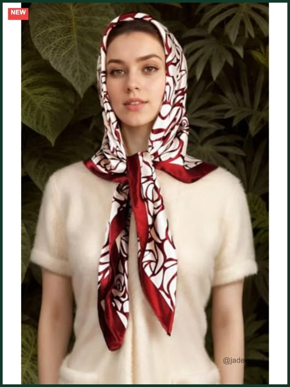 Satin Head Scarf for Women Silk Like Hair Wrap, 35x35 in Square Bandana Neck